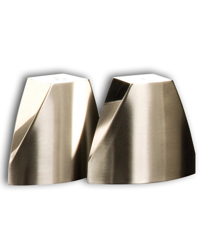 Stainless Steel Salt & Pepper Set 3.25"W x 2.625"H